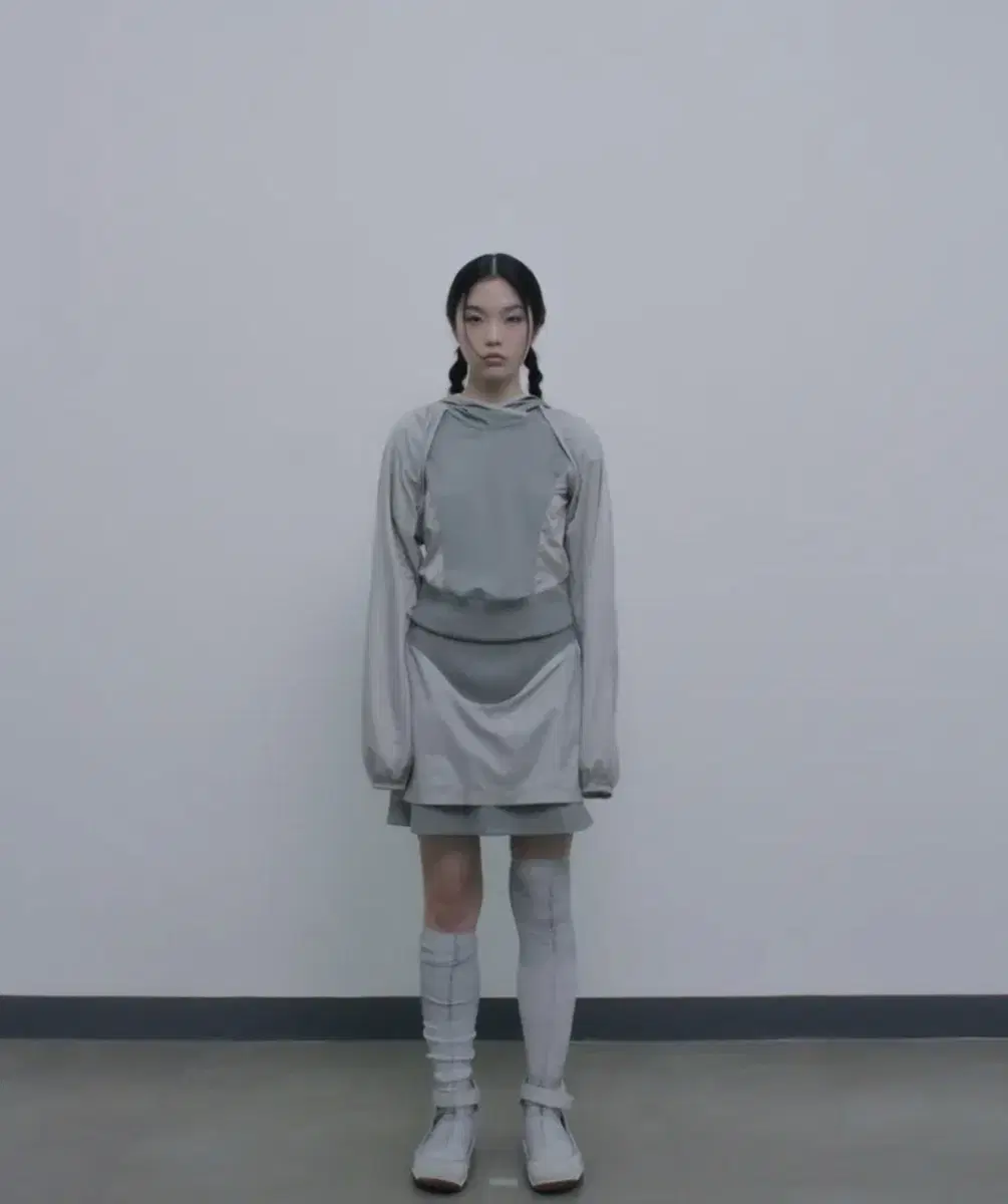 [ 오호스 ojos ] Layered Yoke Skirt / Khaki